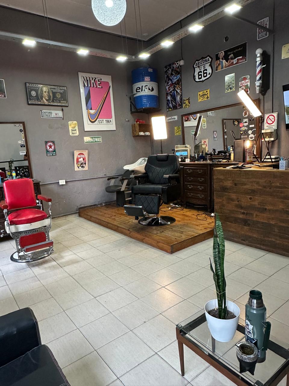 Interior de la barbería